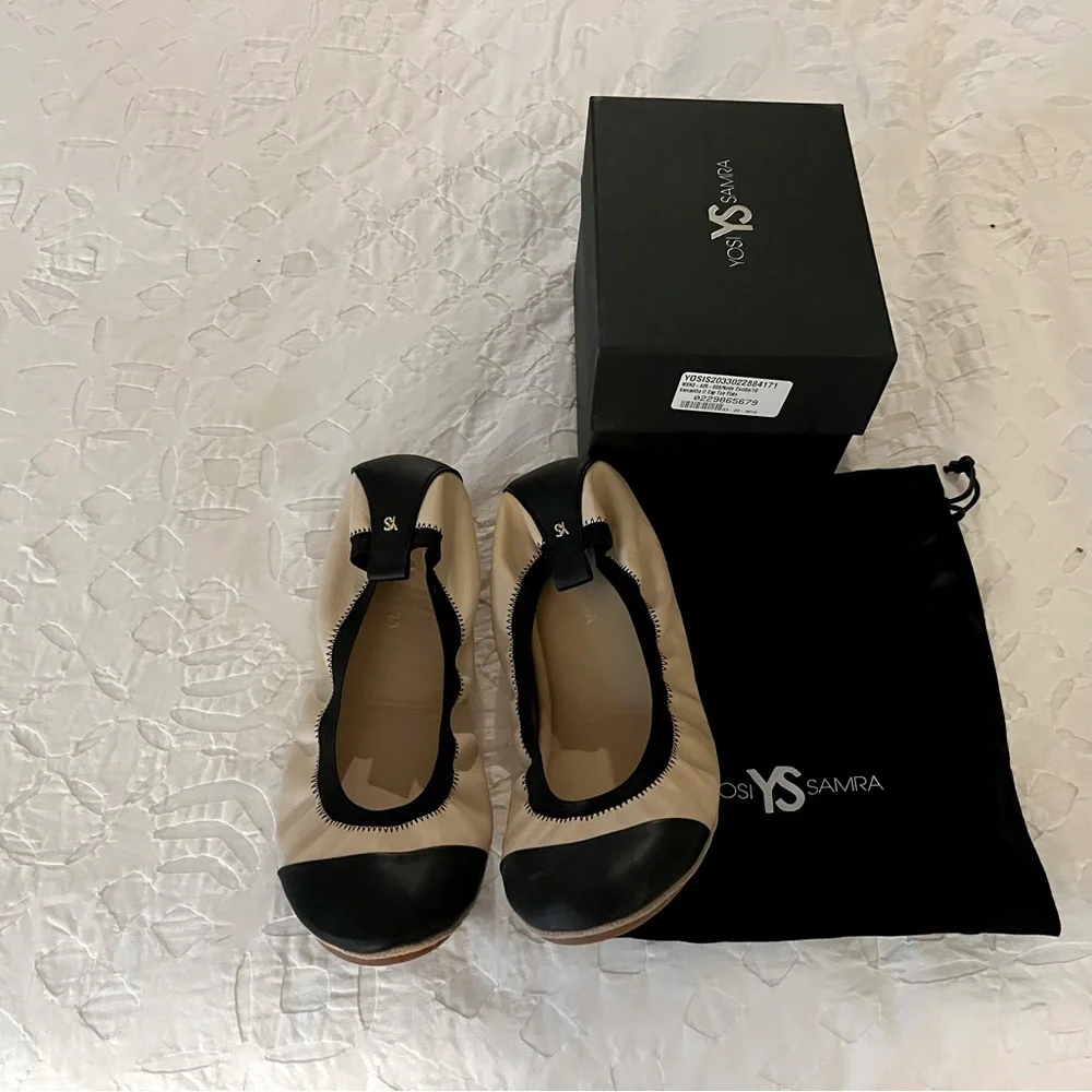 Yosi Samra Samantha II Cap Toe Flats Nude Combo 10